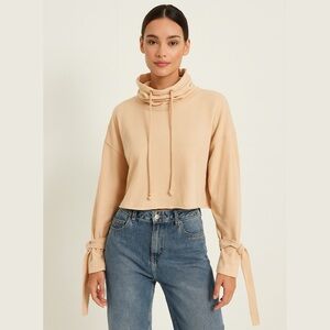 Missguided Peach Cuffed Sweatshirt